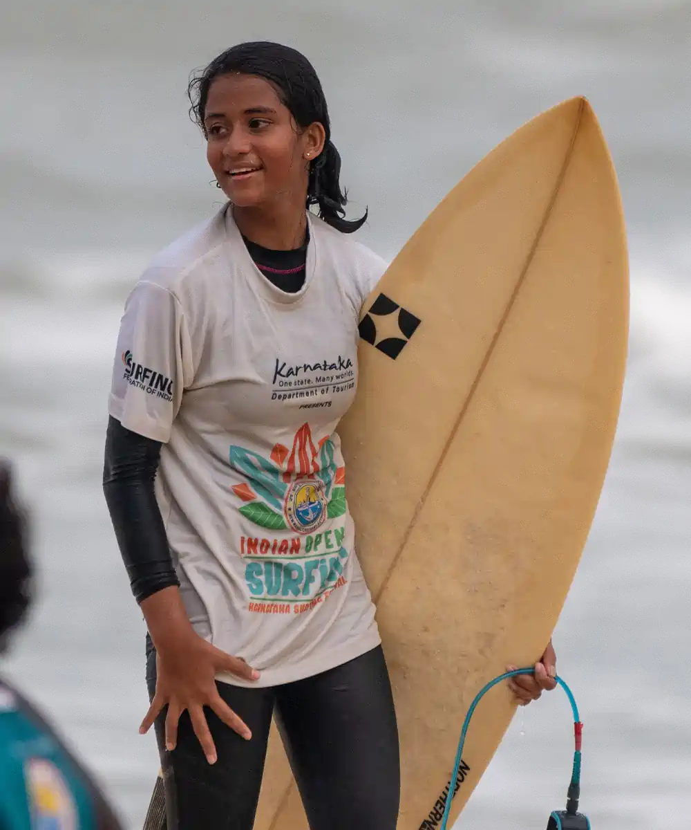 Saanvi Hegde, young surfer supported through the foundation athlete development pathway