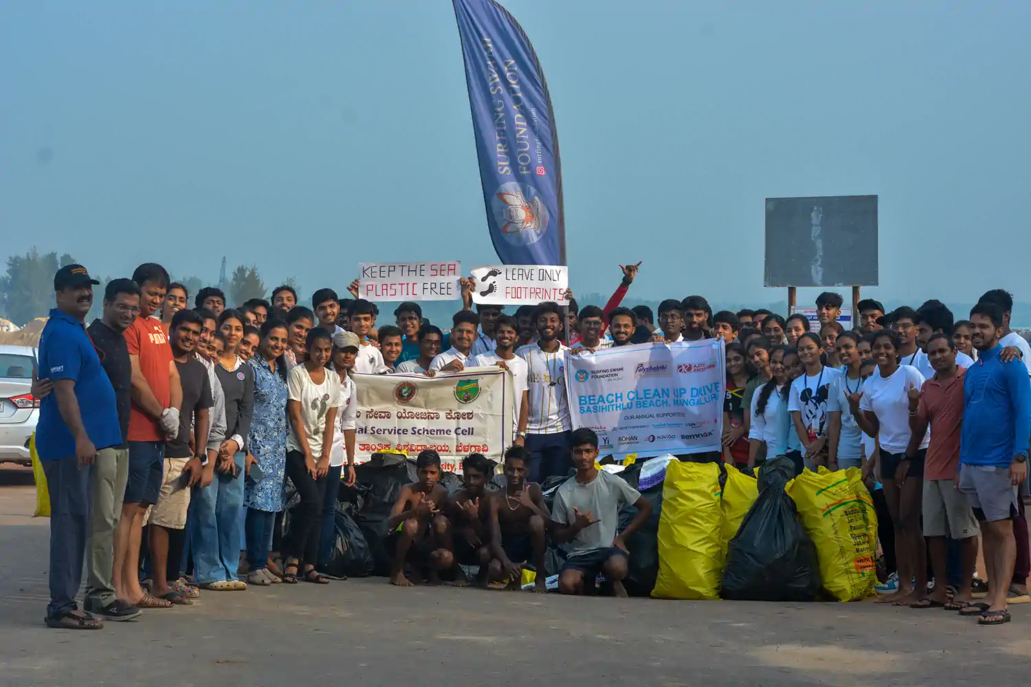 Foundation ocean conservation and beach awareness activity with local community participation